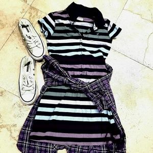 !!!3for12!!!Girls polo dress and flannel shirt